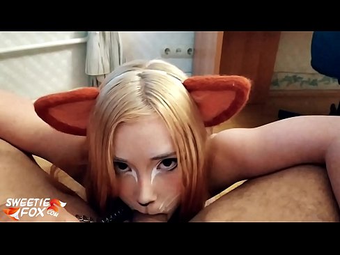 ❤️ Kitsune د هغې په خوله کې ډیک او کم تیر کړ ❌ ❌️❤